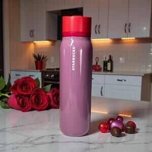 Starbucks Mauve Twist-To-Sip Stainless Steel Water Bottle 20oz EUC Rare Color
